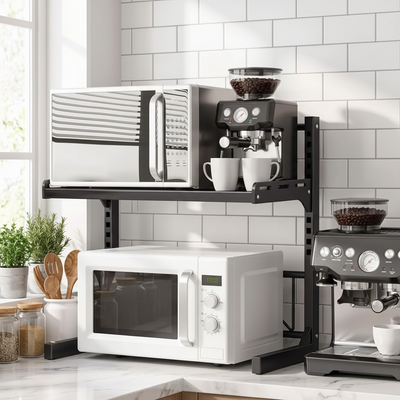 Étagère noire décor blanc
