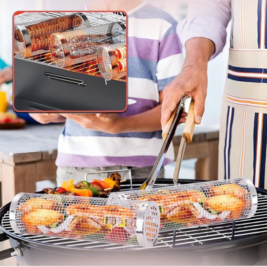 CylindroGrill™ | Panier cylindrique pour barbecue - RapidChefCuisine