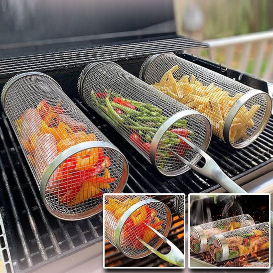 CylindroGrill™ | Panier cylindrique pour barbecue - RapidChefCuisine