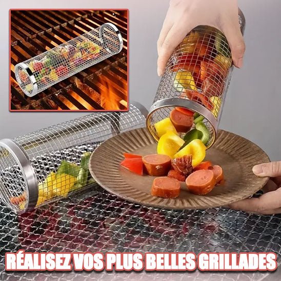 CylindroGrill™ | Panier cylindrique pour barbecue - RapidChefCuisine