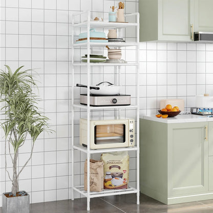 Étagère cuisine robuste 6 niveaux blanc pour contenir tous vos essentiels pour cuisiner