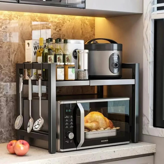 étagère four micro onde extensible avec cuiseur à riz