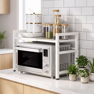 étagère micro onde blanche