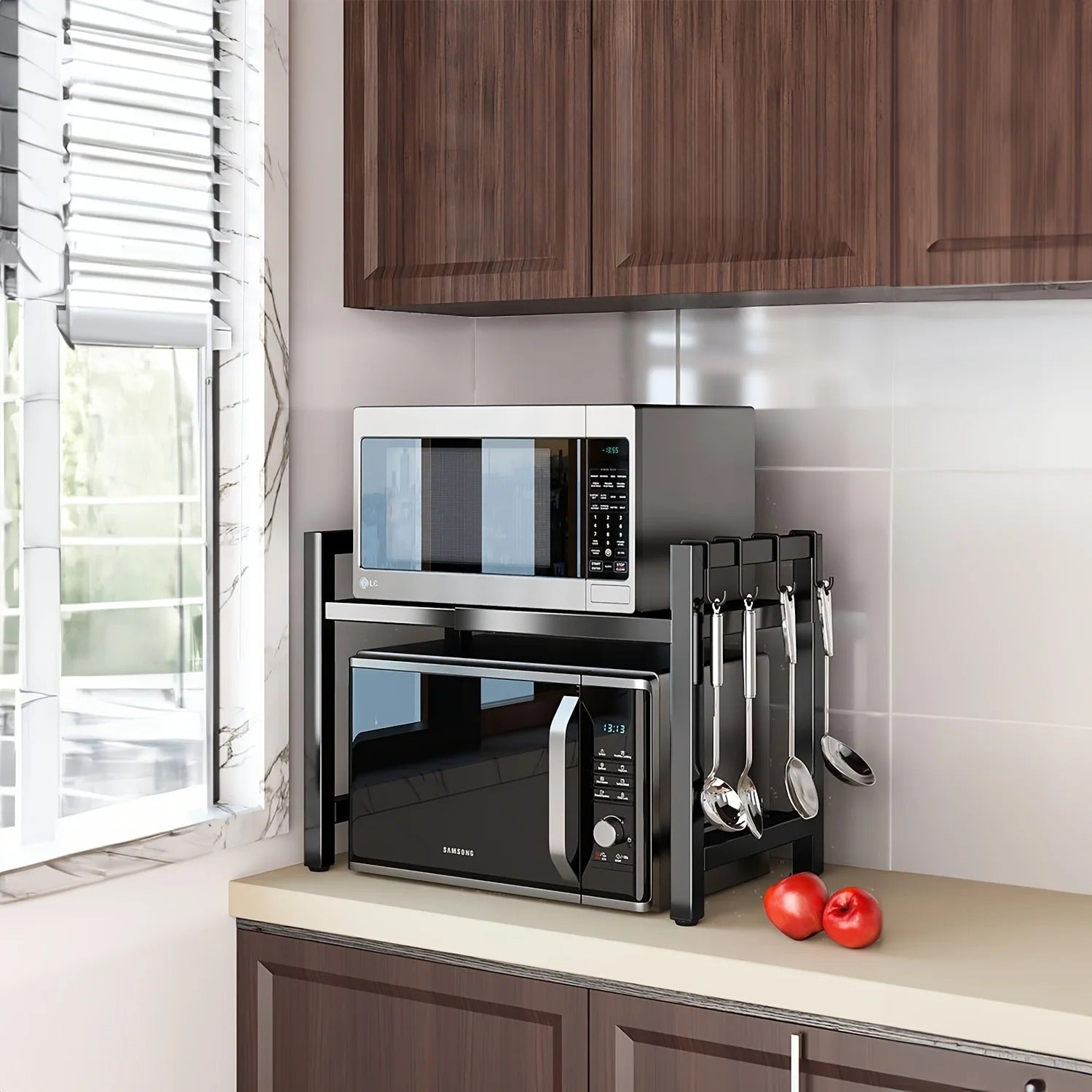 etagere micro onde coin comptoir
