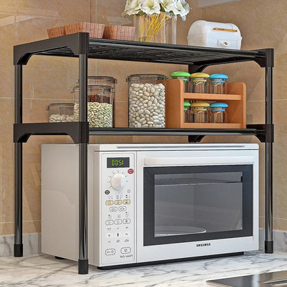 etagere pour micro onde en acier noir et micro onde blanc