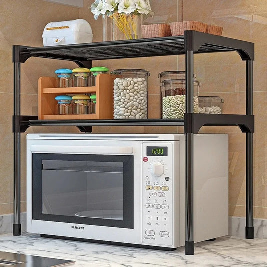 etagere-pour-micro-onde-en-acier-noir