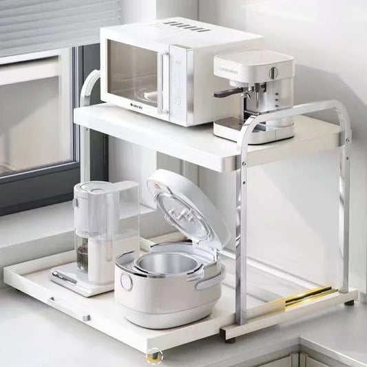 support micro onde avec cafetière et autres appareils