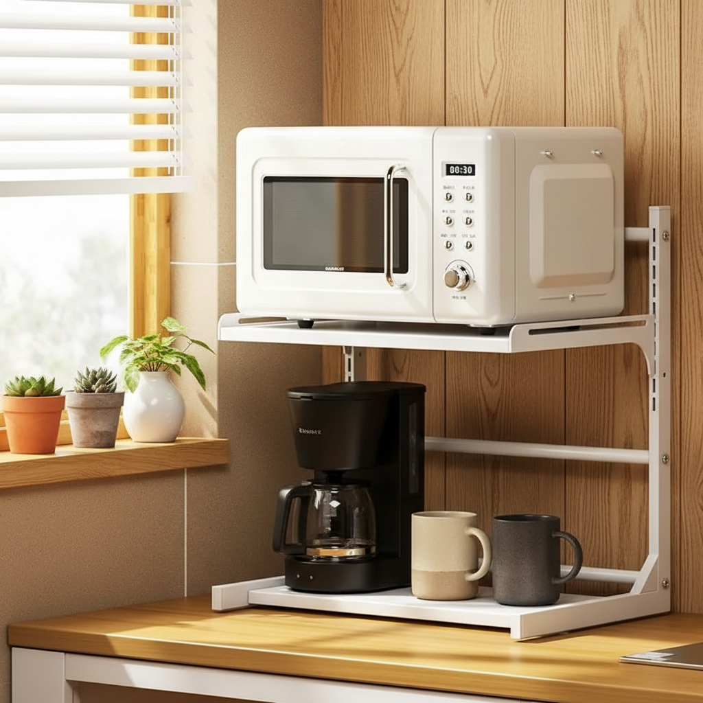 Étagère blanche décor rustique